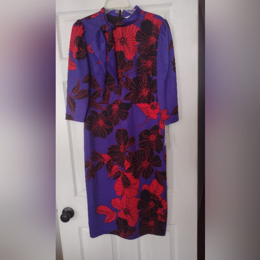Floral Red and Purple Dress